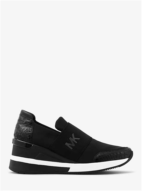 michael kors felix scuba and embossed leather sneaker|Felix Scuba and Embossed Leather Sneaker .